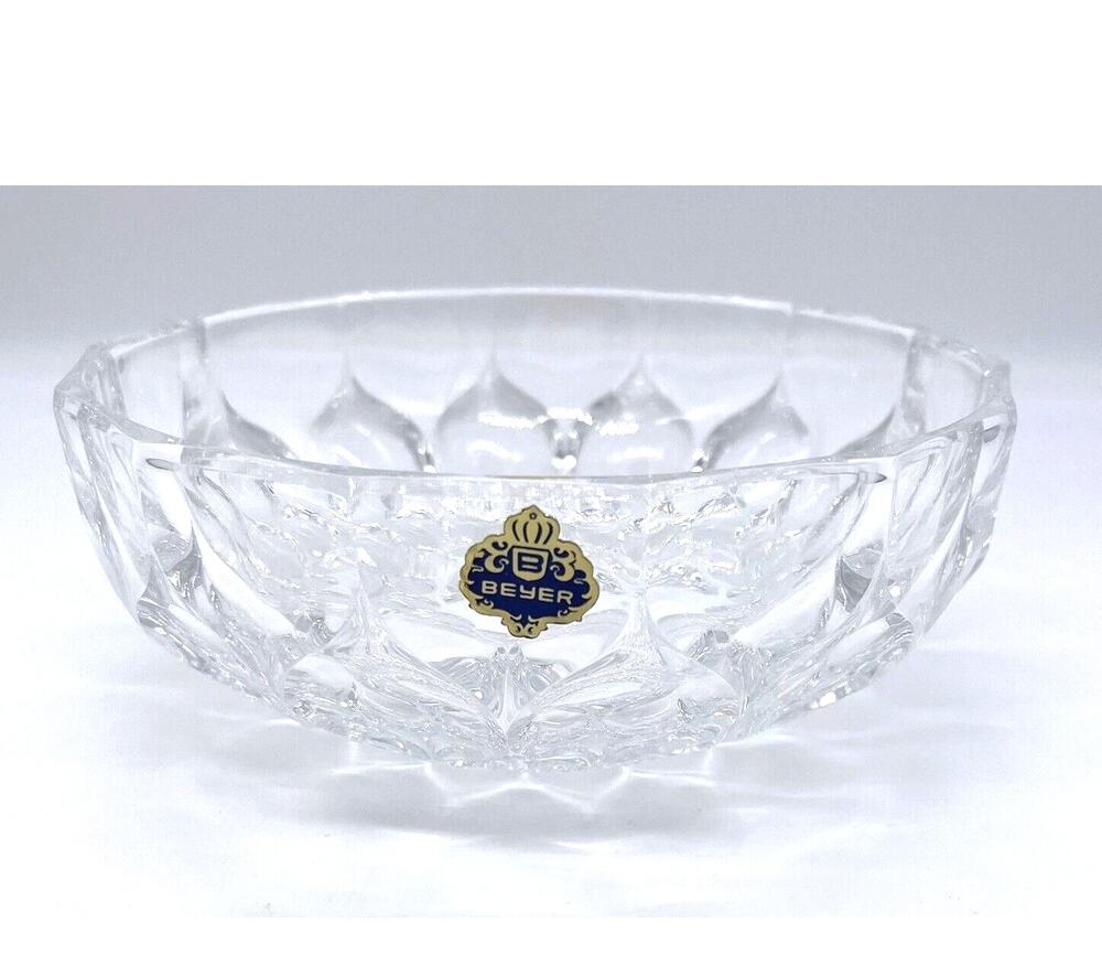 Beyer Bleikristall 24% Lead Crystal 7” Bowl Holiday Nut & Candy Dish